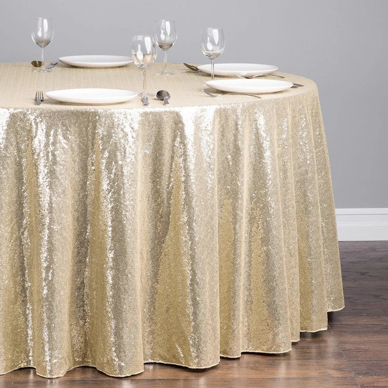 Bluejw Rose Pink Shiny Sequin Tablecloth izable Size Hand Woven Technique for Wedding Birthday & Party Dinners - Image 3